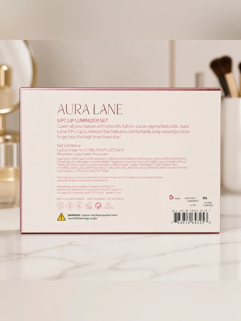 Aura Lane Glow Refined 5-Piece Lip Luminizer Set